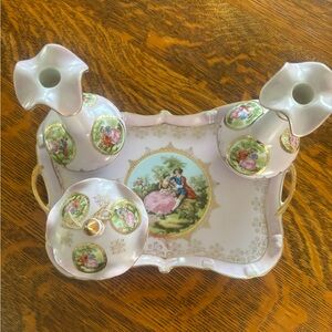 Vintage Original Arnart Creations Hand Painted Fragonard Dresser Tray Japan